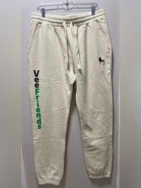 Veefriends Very Lucky Black Cat Cream Classic Sweatpants Men’s New Tagged